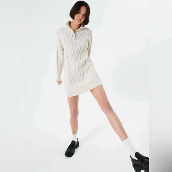 New Aritzia Sunday Best Demi Cable Knit Sweater Dress - Picture 3 of 7